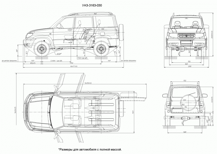 Размеры УАЗ ПАТРИОТ