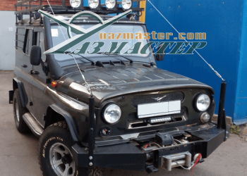 УАЗ ХАНТЕР Не стандартное решение с креплением троса веткоотбойника