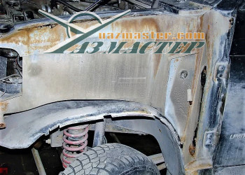 Замена передних крыльев и ремонт передка на  УАЗ ПАТРИОТ после аварии (4)