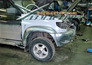 Замена передних крыльев и ремонт передка на  УАЗ ПАТРИОТ после аварии (5)