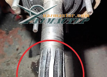 Шлицы вала колесного редуктора ВМ потянуло от нагрузки