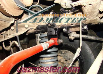 Крепление ГУРа и кронштейн поперечной тяги, так же переносим.  PATRIOT  Описание:  Стойку переднего 