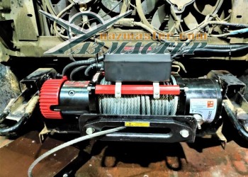 Лебедка 12000 в передний бампер УАЗ ПАТРИОТ 2017 г/в установка